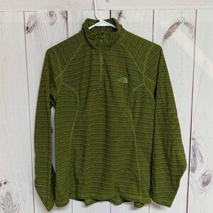 The North Face 1/4-Zip Fleece Women’s Large Green Textured EUC